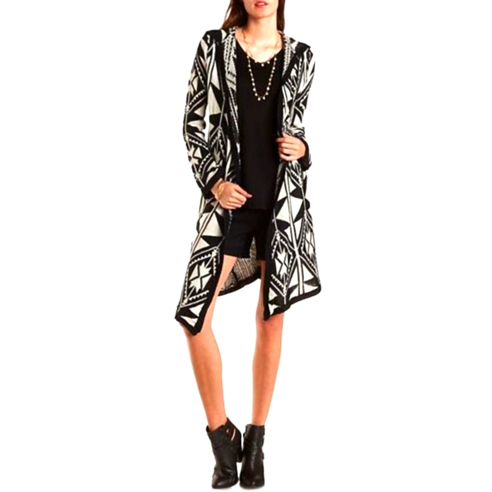 (M)🎀Forever 21🎀 Charlotte Tribal Navajo Design Duster with Hood Ptp17×L39"